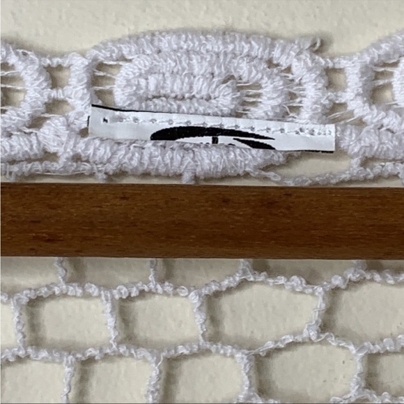 White Open Weave Floral Embroidered Scoop-neck Tunic Top Swim Coverup PTP 19.5” - Picture 9 of 9